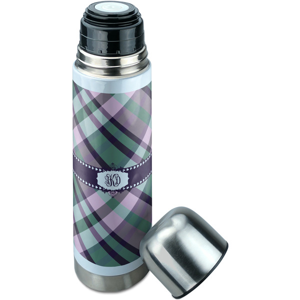 Plaid with Pop Thermos - Lid Off