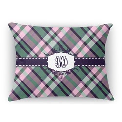Plaid with Pop Rectangular Throw Pillow Case (Personalized)