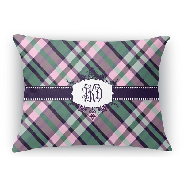 Custom Plaid with Pop Rectangular Throw Pillow Case (Personalized)