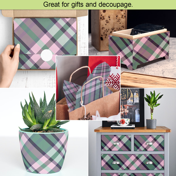 Plaid with Pop Tissue Paper - In Use Collage