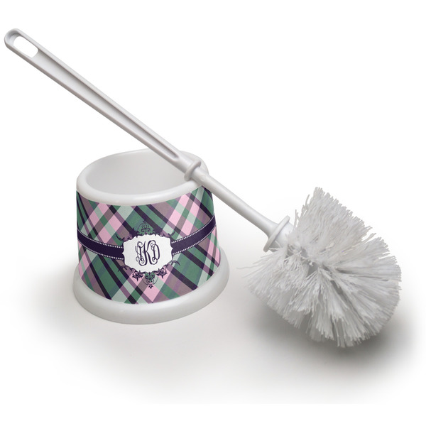 Custom Plaid with Pop Toilet Brush (Personalized)
