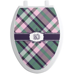 Plaid with Pop Toilet Seat Decal - Elongated (Personalized)