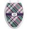 Plaid with Pop Toilet Seat Decal (Personalized)