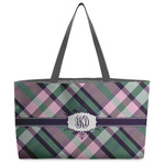 Plaid with Pop Beach Totes Bag - w/ Black Handles (Personalized)