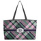 Plaid with Pop Tote w/Black Handles - Front View