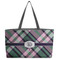 Plaid with Pop Beach Totes Bag - w/ Black Handles (Personalized)