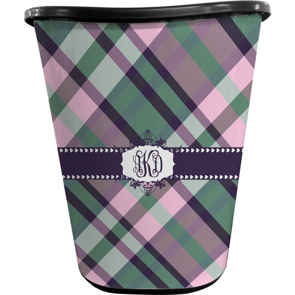 Plaid with Pop Trash Can Black