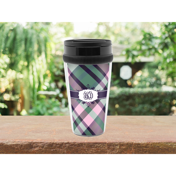 Plaid with Pop Travel Mug Lifestyle (Personalized)