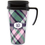 Plaid with Pop Acrylic Travel Mug with Handle (Personalized)