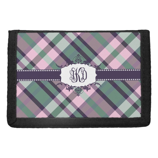 Custom Plaid with Pop Trifold Wallet (Personalized)