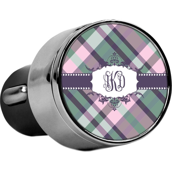 Custom Plaid with Pop USB Car Charger (Personalized)