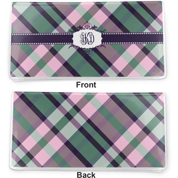 Plaid with Pop Vinyl Check Book Cover - Front and Back