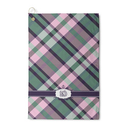 Plaid with Pop Waffle Weave Golf Towel (Personalized)