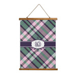 Plaid with Pop Wall Hanging Tapestry - Tall (Personalized)