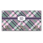 Plaid with Pop Wall Mounted Coat Rack (Personalized)