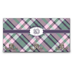 Plaid with Pop Wall Mounted Coat Rack (Personalized)