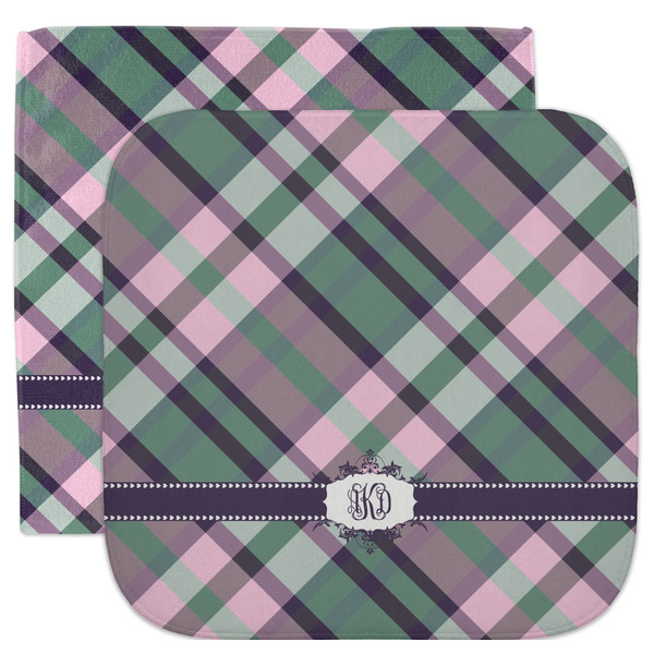 Custom Plaid with Pop Facecloth / Wash Cloth (Personalized)