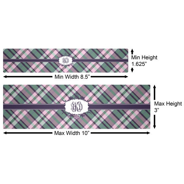 Plaid with Pop Water Bottle Labels w/ Dimensions