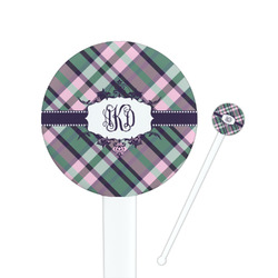 Plaid with Pop Round Plastic Stir Sticks (Personalized)