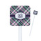 Plaid with Pop Square Plastic Stir Sticks (Personalized)
