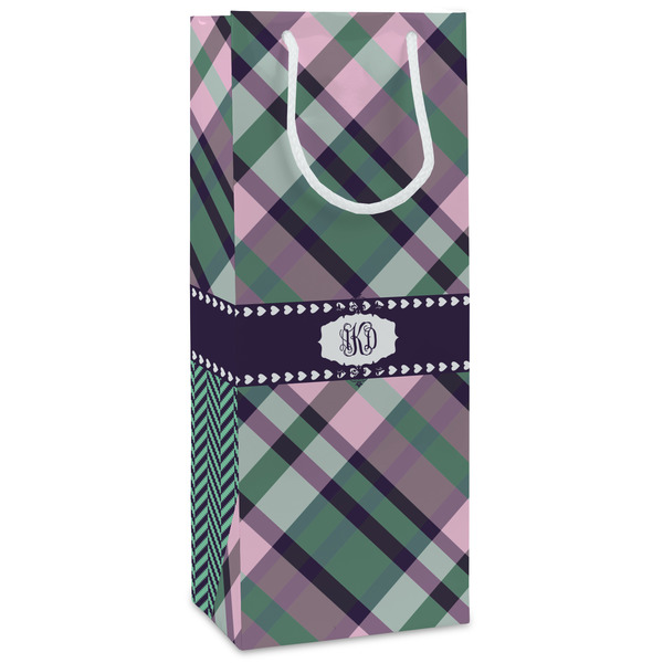 Custom Plaid with Pop Wine Gift Bags (Personalized)