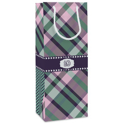 Plaid with Pop Wine Gift Bags - Matte (Personalized)