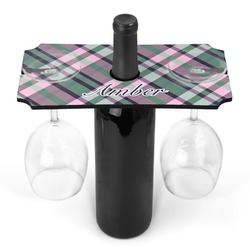 Plaid with Pop Wine Bottle & Glass Holder (Personalized)