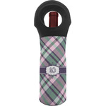 Plaid with Pop Wine Tote Bag (Personalized)