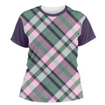 Plaid with Pop Women's Crew T-Shirt - X Large