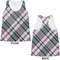 Plaid with Pop Womens Racerback Tank Tops - Medium - Front and Back
