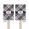 Plaid with Pop Wooden 6.25" Stir Stick - Rectangular - Double Sided - Front & Back