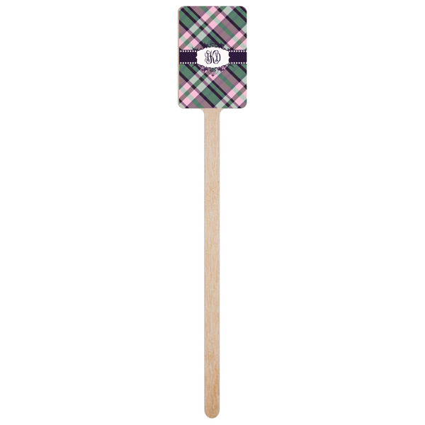 Plaid with Pop Wooden 6.25" Stir Stick - Rectangular - Single Stick