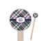 Plaid with Pop Wooden 6" Food Pick - Round - Closeup
