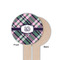 Plaid with Pop Wooden 6" Food Pick - Round - Single Sided - Front & Back