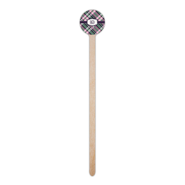 Plaid with Pop Wooden 6" Stir Stick - Round - Single Stick