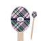 Plaid with Pop Wooden Food Pick - Oval - Closeup
