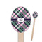 Plaid with Pop Oval Wooden Food Picks (Personalized)