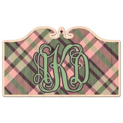 Plaid with Pop Genuine Maple or Cherry Wood Sticker (Personalized)