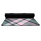 Plaid with Pop Yoga Mat Rolled up Black Rubber Backing