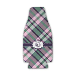 Plaid with Pop Zipper Bottle Cooler (Personalized)