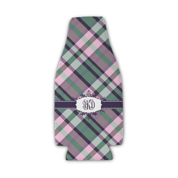 Custom Plaid with Pop Zipper Bottle Cooler (Personalized)