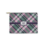 Plaid with Pop Zipper Pouch - Small - 8.5"x6" (Personalized)