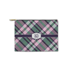 Plaid with Pop Zipper Pouch - Small - 8.5"x6" (Personalized)