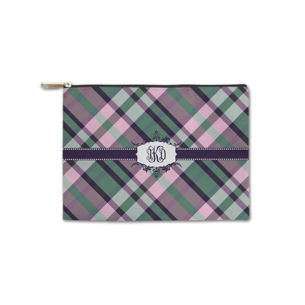 Custom Plaid with Pop Zipper Pouch - Small - 8.5"x6" (Personalized)