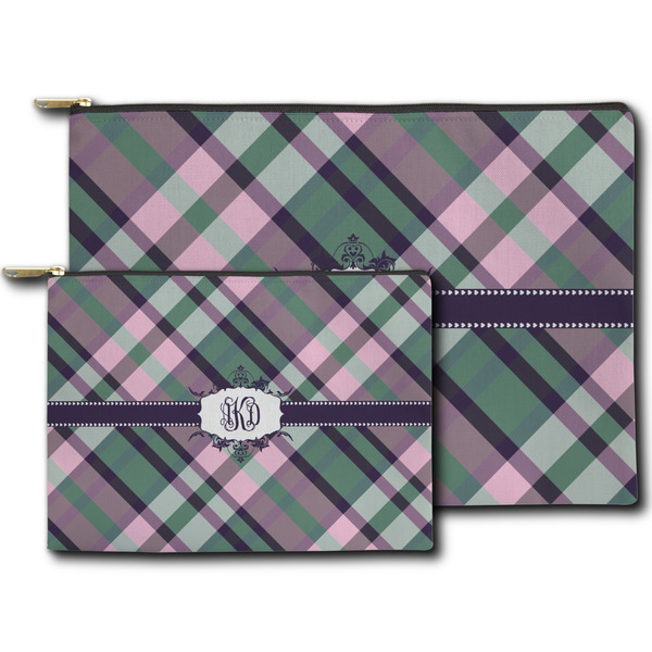 Plaid with Pop Zippered Pouches - Size Comparison