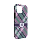 Plaid with Pop iPhone Case - Rubber Lined - iPhone 13 Mini (Personalized)