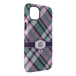 Plaid with Pop iPhone Case - Rubber Lined - iPhone 14 Plus (Personalized)