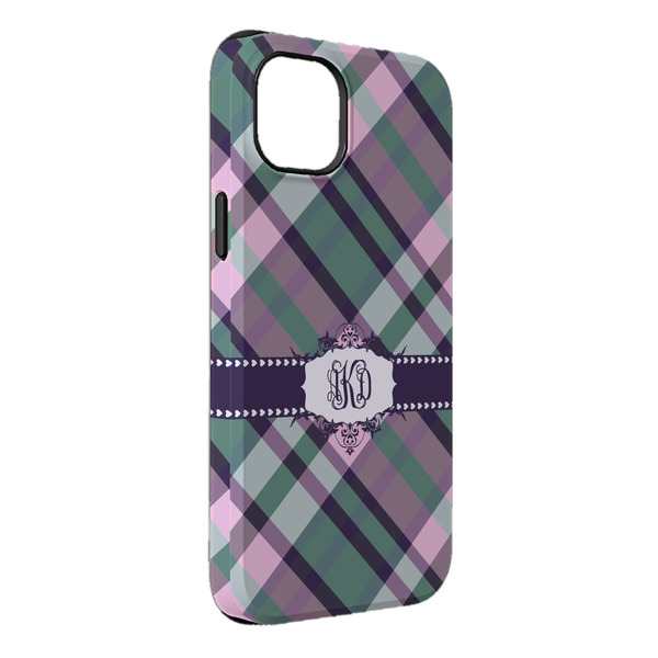 Custom Plaid with Pop iPhone Case - Rubber Lined - iPhone 14 Plus (Personalized)