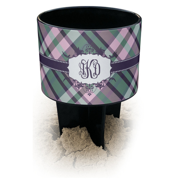 Custom Plaid with Pop Black Beach Spiker Drink Holder (Personalized)
