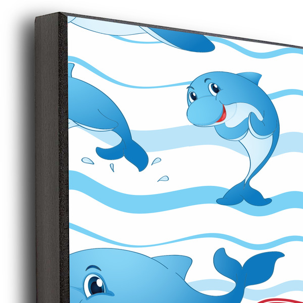 Dolphins 11x14 Wood Print - Closeup